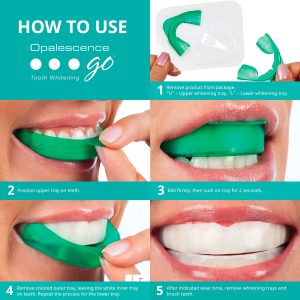 Demonstration and steps regarding how to use Opalescence Go whitening.